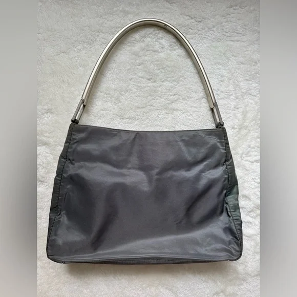 Authentic Prada Silver and Gray Shoulder Bag - Picture 2 of 16